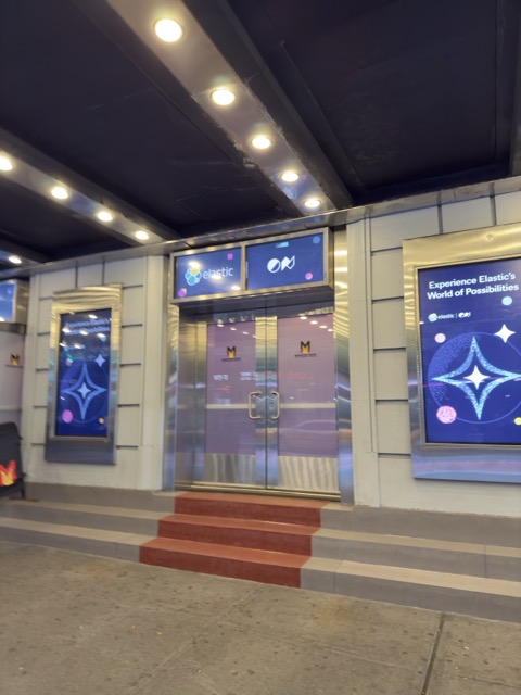 Entrance signage for an Elastic event venue in New York City.