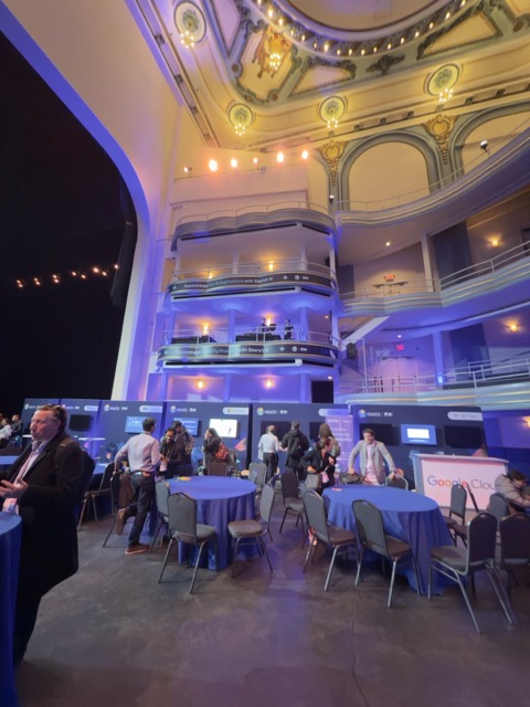 An event venue floor during an Elastic gathering.
